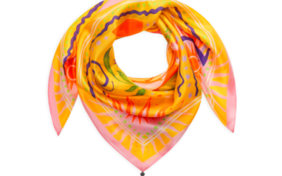 Codello luxury pongé silk scarf with sun motif elegant women's fashion accessory